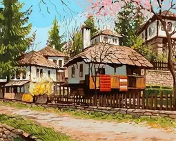 Tapyba pagal skaičius Kaimo kaimas 40x50 cm