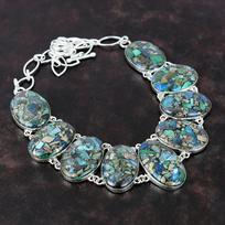 Copper Azurite Malachite Necklace 925 Sterling Silver Necklace Very Pretty Gemstone Jewelry Handmade Adjustable Chain Necklace Gift For Girl
