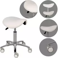 Habys Balninė kosmetologinė meistro kėdutė Lila PVC baltas