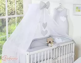 Tinklelis nuo uodų iš šifono Kabantys pilki širdelės