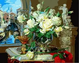 Tapyba pagal skaičius Venecijos rožės 40x50 cm