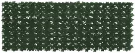 Balkono ekranas su lapais Tamsiai žalia 200 x 75 cm