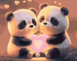 Tapyba pagal skaičius Panda Meilė 40x50 cm