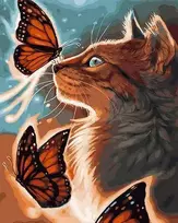 Tapyba pagal skaičius Katė ir drugeliai 40x50 cm