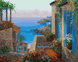 Tapyba pagal skaičius Viduržemio jūros vaizdas 40x50 cm