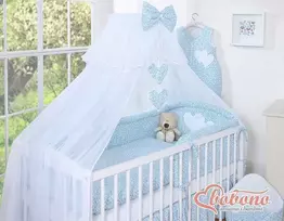 Tinklelis nuo uodų iš šifono su mėlynomis gėlėmis
