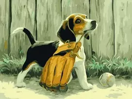 Tapyba pagal skaičius Biglis su pirštine 40x50 cm