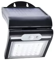 SpectorLight Sieninis LED lauko šviestuvas SPECTOR LIGHT, įkr., saulės energija, IP44,2,5W,7000K,220lm,juod., sp.