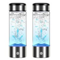 400-450ML 2 vnt vandens puodelis permatomas USB įkraunamas greitas elektrolizės vandenilio turtingas vandenilio vandens butelis vandens jonizatoriaus aparatas vandenilis sidabras