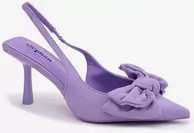 Basutės moterims su stiletto kulnu iš ekologinio zomšo, 8 cm