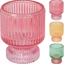 Stiklinė žvakidė CANDY COLOUR, 3 spalvos