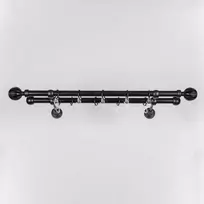 Metalinis karnizas MATERA KULA, juodos sp., dvigubas, 1,6 m, Ø 19 mm