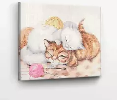 Tapyba pagal skaičius Kačiukų mezgimas 40x50 cm