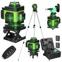 Lazerinis nivelyras 360° 3D 8/12/16 linijų, žalia, su priedais