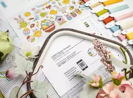 Letistitch Velykinis siuvinėjimo rinkinys kryželiu „Easter Sampler“ 40x19 cm