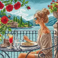 Ava Stitch Siuvinėjimo kryželiu rinkinys „Itališki skoniai“ 32x32 cm