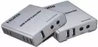 „PremiumCord“ HDMI KVM ilgintuvas su 2 USB jungtimis iki 60 m, garsas per vieną Cat5/6 kabelį
