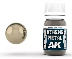 AK Interactive Xtreme Metal Pale Brass emaliniai metaliniai dažai 30ml