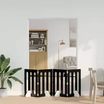 Sulankstomas šunų tvora 4 pcs Juodas Ąžuolas 201 x 38 x 70 cm