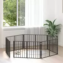 Šunų vartai 6 pcs Juodas 100 x 60 cm Cinkuota plienas