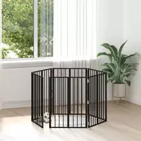Šunų vartai 6 pcs Juodas 60 x 80 cm Cinkuota plienas