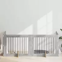 Šunų vartai su stovais 4 pcs Pilka sonoma ąžuolo 100 x 80 cm