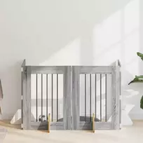 Šunų vartai su stovais 4 pcs Pilka sonoma ąžuolo 60 x 80 cm