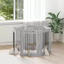 Šunų vartai su stovais 6 pcs Pilka sonoma ąžuolo 60 x 80 cm