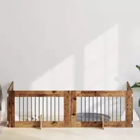 Šunų vartai su stovais 4 pcs Sendintos medienos 100 x 60 cm