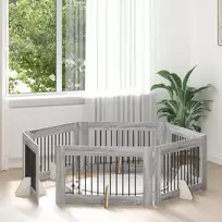 Šunų vartai su stovais 6 pcs Pilka sonoma ąžuolo 100 x 60 cm