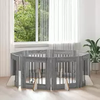 Šunų vartai su stovais 8 pcs Pilka sonoma ąžuolo 60 x 60 cm