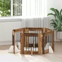 Šunų vartai su stovais 6 pcs Sendintos medienos 60 x 60 cm