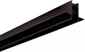 Užglaistomas magnetinis bėgelis VIOKEF MAGNETIC, juodas, 48V, 3m, su dangteliu ir užbaigimais, 02/0202-3