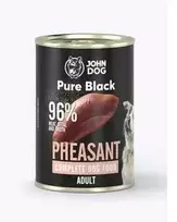 JOHN DOG Pure Juodas Fazanas – drėgnas ėdalas šunims – 800g