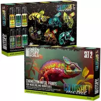 Green Stuff World Žalias Stuff World Žalias Stuff World chameleoniniai akriliniai dažai, rinkinys 2 (6 vnt.)