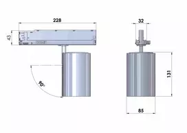 28W akcentinis šviestuvas į bėgelius GA-016 DINGO, 4000K, juodas
