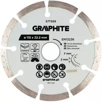 Graphite Deimantinis segmentinis pjovimo diskas, 115 x 22,2 mm, sausam pjovimui