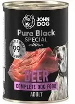 JOHN DOG Pure Juodas elnias – drėgnas ėdalas šunims – 800g