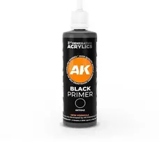 AK Interactive juodas akrilinis 3rd Gen gruntas, 100 ml