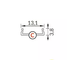 Bikuvalt LED juostos profilio dangtelis C CLICK, juodas, 3m