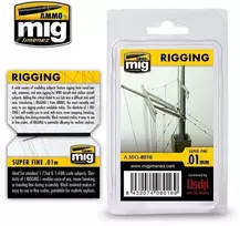 AMMO by MIG Jimenez AMMO MIG elastingas takelažo siūlas 0,01 mm SUPER FINE, 2 m
