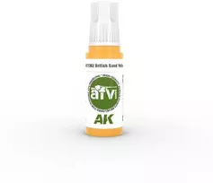 AK Interactive British Sand Geltona akriliniai dažai karinei technikai 17ml