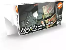 AK Interactive 3Gen akriliniai dažai automobilių salonams, juoda/kreminė