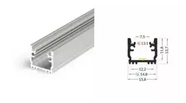 Bikuvalt LED juostos profilis FLOOR12 K/U, anoduotas aliuminis, 2m