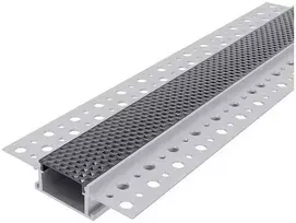Avide įleidžiamas aliuminio U profilis 61x14mm su juodu dangteliu, 1m