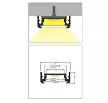 Bikuvalt 3m LED juostos profilis SURFACE14 EF/TY, juodai anoduotas