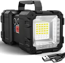 Hello Case Žibintuvėlis, LED taktinis žibintuvėlis, galingas įkraunamas, USB prožektorius, 1000 lm 40 W