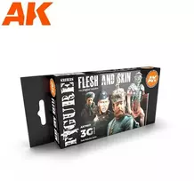 AK Interactive Flesh & Skin 3Gen akriliniai odos atspalvių dažai, 6 vnt.