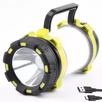 Mocna Galingas žibintuvėlis, karinių dirbtuvių lempa, įkraunama, LED, USB, su laikikliu