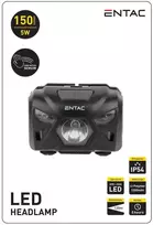 Pakraunamas žibintas ant galvos Entac 5W XPE+Raudonas USB Sensor